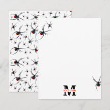Padrão de Aranha Vermelha e Preta Monogramado 
