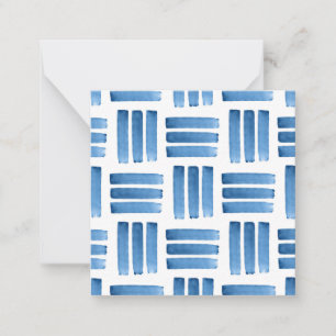 Cartão De Notas Padrão de Brushstrokes Azul