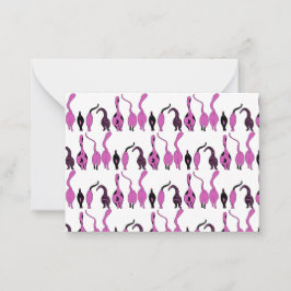 Cartão De Notas Padrão de Bumbuns de Gato Roxo