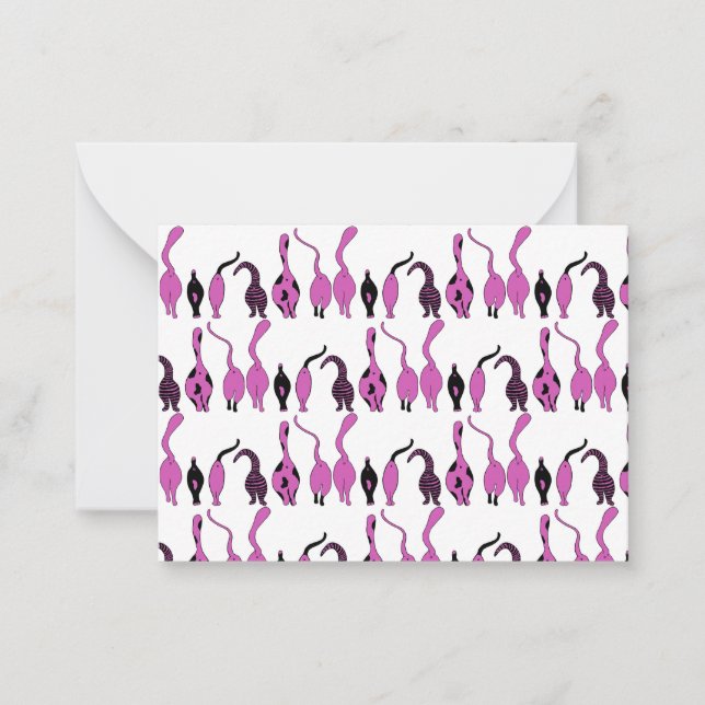 Cartão De Notas Padrão de Bumbuns de Gato Roxo (Frente)