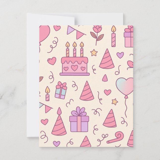 Cartão De Notas Padrão de Celebração de Festa da Princesa Doce (Frente)