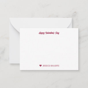 Cartão De Notas Padrão de Coração Fofo Arco e Flecha do Cupido Dia