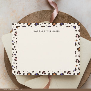 Cartão De Notas Padrão de Impressão de Animal Chic Leopardo Person