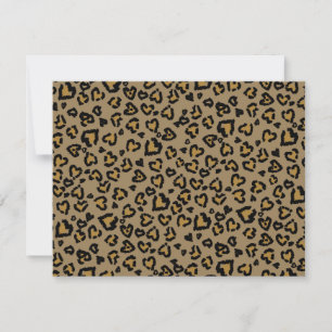 Cartão De Notas Padrão de Leopardo com Coração em Cores Naturais