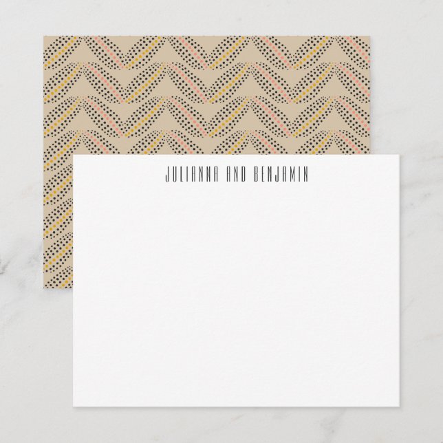 Cartão De Notas Padrão de pontos de Abstrato elegante bege persona (Frente/Verso)