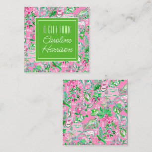 Cartão De Notas Padrão de pré-disquete rosa e verde do mapa do Tex