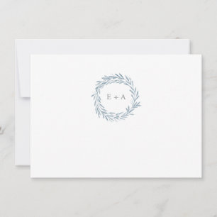 Cartão De Notas Padrão do Monograma da Verdadeira Cor Azul Obrigad