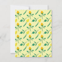 Padrão floral com rosa amarela e flores tulipas