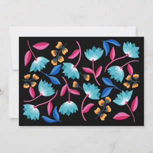 Cartão De Notas Padrão Floral de Arte Folk de Nome Personalizado