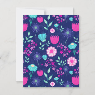 Cartão De Notas Padrão floral fofo de fundo