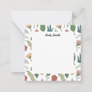 Cartão De Notas Padrão Floral Reproduzível