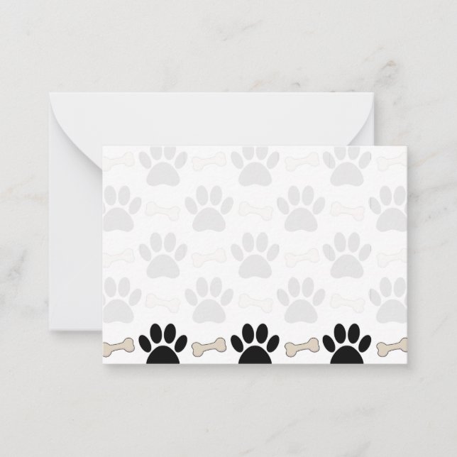 Cartão De Notas Padrão Patas e Ossos Em Branco (Frente)