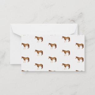 Cartão De Notas Paint Horse Equestrian Watercolor Americano