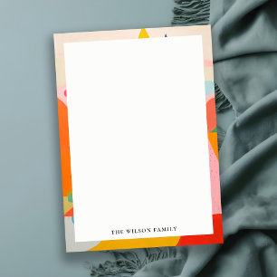 Cartão De Notas Paisagem de Natal Colorida Retro-Abstrato