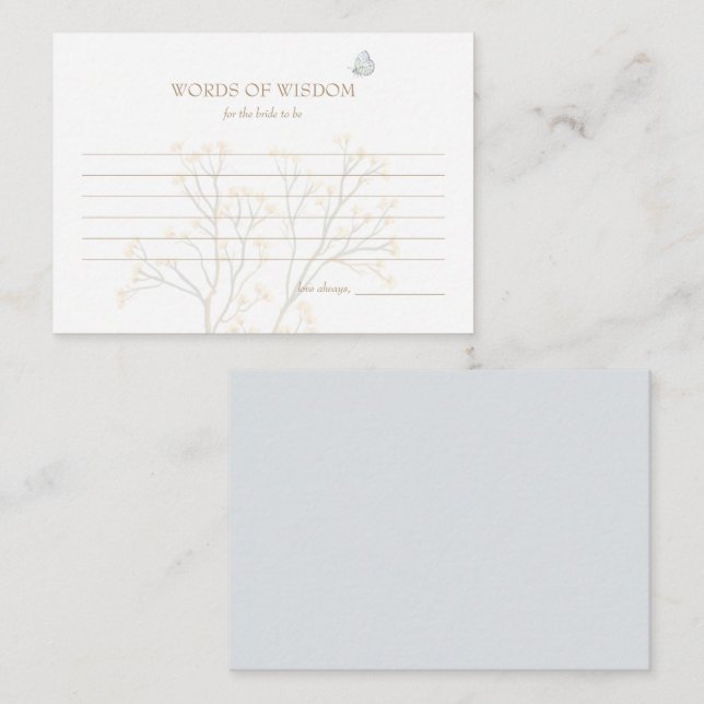 Cartão De Notas Palavras Azuis Pálidas Femininas de Sabedoria (Frente/Verso)
