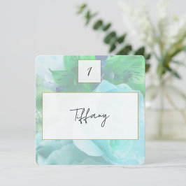Cartão De Notas Pale Teal Rose Place Setting Card