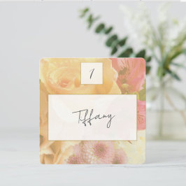 Cartão De Notas Pale Yellow Rose Place Setting Card
