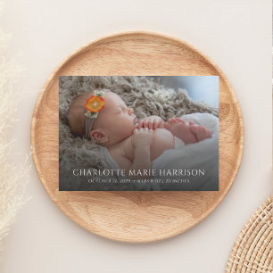 Cartão De Notas Pampas Grass Photo New Baby Announcard