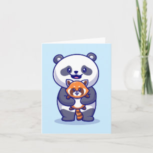 Cartão De Notas Panda e Fox