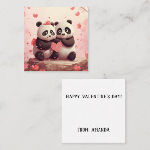 Cartão De Notas Panda Personalizado Fofo do Dia dos Namorados