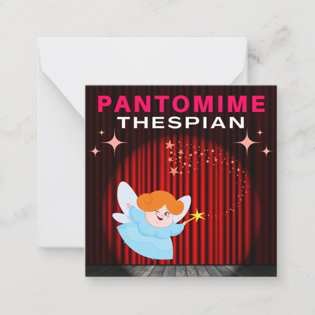 Cartão De Notas Pantomime Thespian - Fada Madrinha (Frente)
