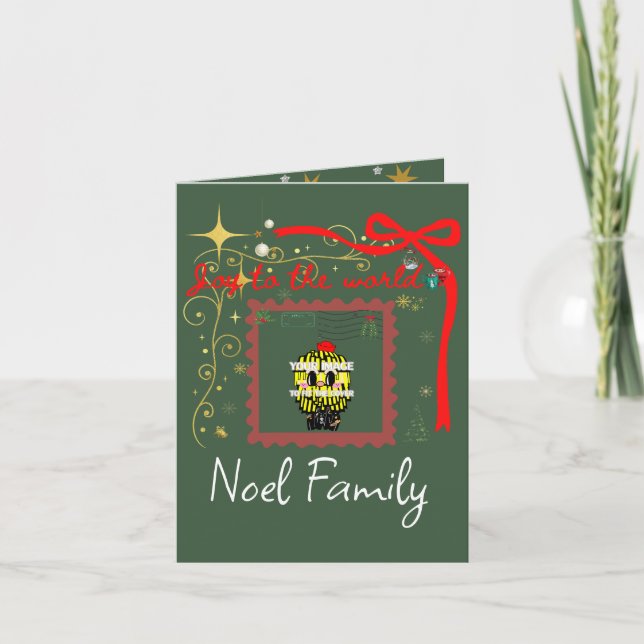 Cartão De Notas Papai Noel presente estrela de Natal (Frente)