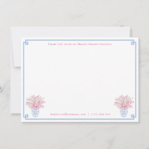 Cartão De Notas Papel de Carta Aquarela com Nome   Da Mesa Do