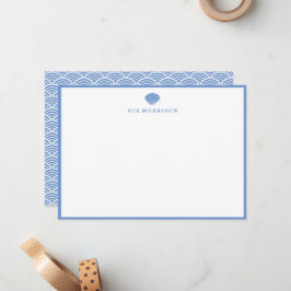 Cartão De Notas Papel de Carta Azul Clássico Personalizado 5x7