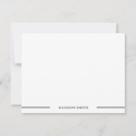 Cartão De Notas Papel de carta branco preto mínimo básico