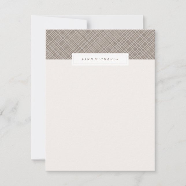 Cartão De Notas Papel de Carta Cruzada - Chocolate (Frente)