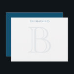 Cartão De Notas Papel de Carta da Família Azul do Marinho Inicial<br><div class="desc">Este design apresenta uma grande indefinição inicial e um nome/texto na parte inferior. Clique no botão personalizar se quiser ajustar os elementos de design e/ou modificar o texto! Variações deste design, cores adicionais, além de coordenar produtos estão disponíveis em nosso compro, zazzle.com/store/doodlelulu. Entre em contato conosco se precisar deste design...</div>