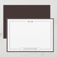 Papel de Carta de Borda do Monograma Clássico