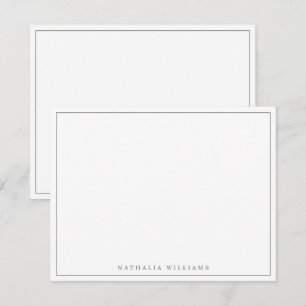 Cartão De Notas Papel de carta de Cinza personalizado básico minim