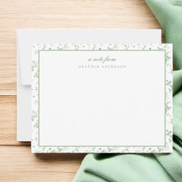 Cartão De Notas Papel de Carta Floral Personalizado Floral de Toil