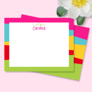 Cartão De Notas Papel de Carta Geométrico Colorida para Meninas