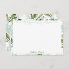 Cartão De Notas Papel de Carta Personalizada Eucalyptus