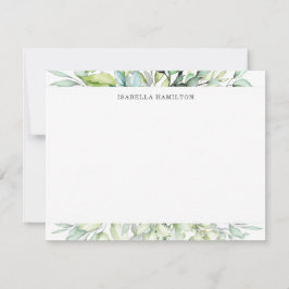 Cartão De Notas Papel de Carta Personalizado Botânico