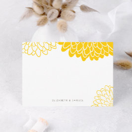 Cartão De Notas Papel de Carta Personalizado Chrysanthemum Amarelo