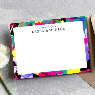 Cartão De Notas Papel de Carta Personalizado Colorido de Arte Abst