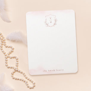 Cartão De Notas Papel de carta personalizado com crista monograma