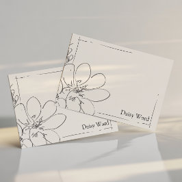Cartão De Notas Papel de Carta Personalizado com Flor Silvestre Rú