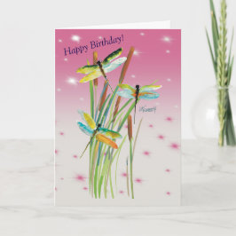Cartão De Notas Papel de Carta Personalizado Cor-de-Água Dragonfly