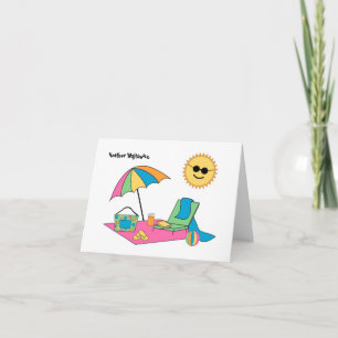 Cartão De Notas Papel de Carta Personalizado da Cena de Praia