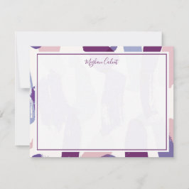 Cartão De Notas Papel de Carta Personalizado de abstrato Brushstro
