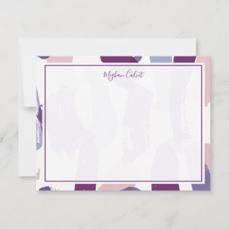 Cartão De Notas Papel de Carta Personalizado de abstrato Brushstro