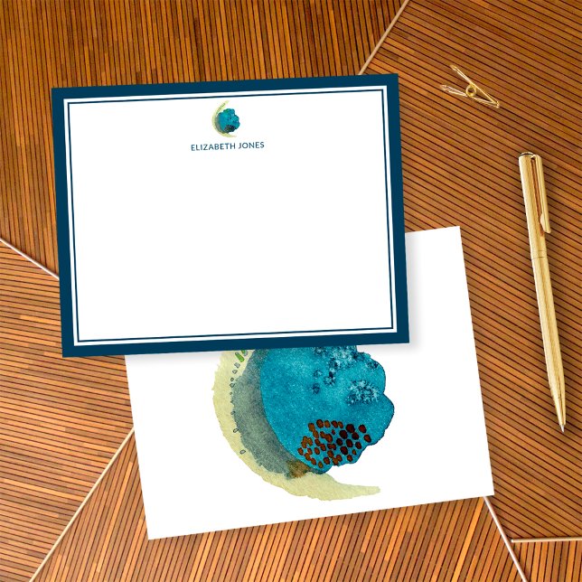 Cartão De Notas Papel de Carta Personalizado de Abstrato Simples (Front/Back)