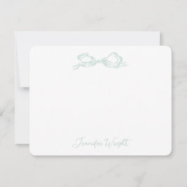 Cartão De Notas Papel de Carta Personalizado de Arco Verde-Elegant