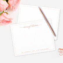 Papel de Carta Personalizado de Blush Coral de Scr