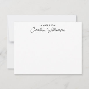 Cartão De Notas Papel de Carta Personalizado de Caligrafia Simples