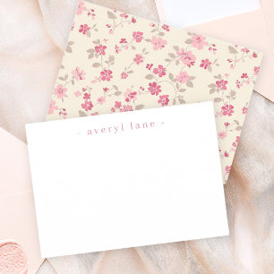 Cartão De Notas Papel de Carta Personalizado de Flor Selvagem chiq